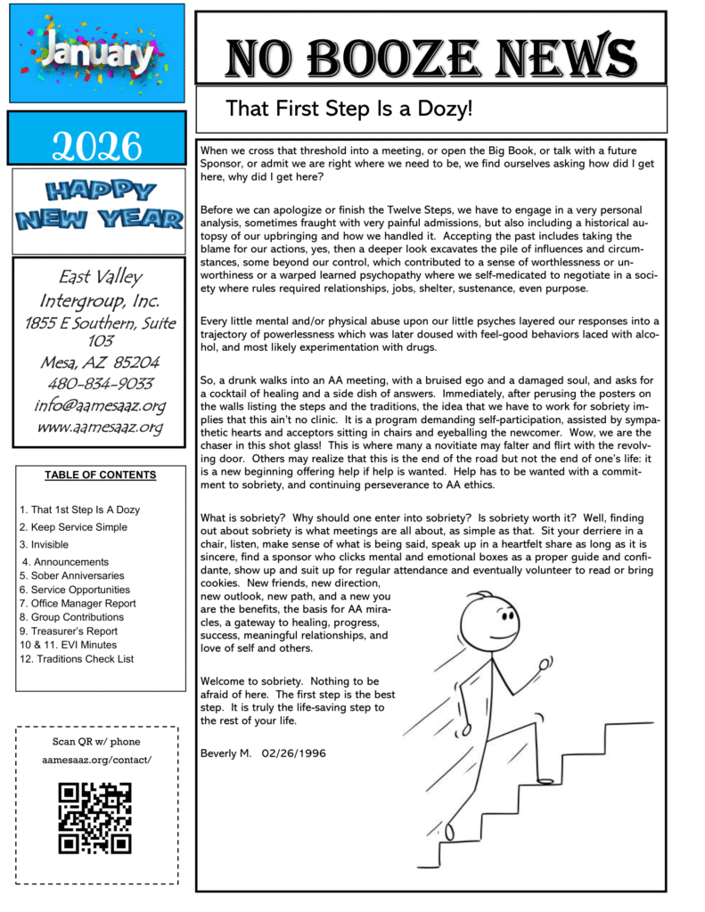 No Booze News January 2026 Page 1