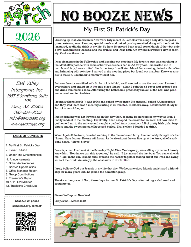 No Booze News March 2026 Page 1